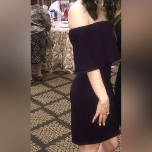 Purple off the shoulder cocktail dress size small
